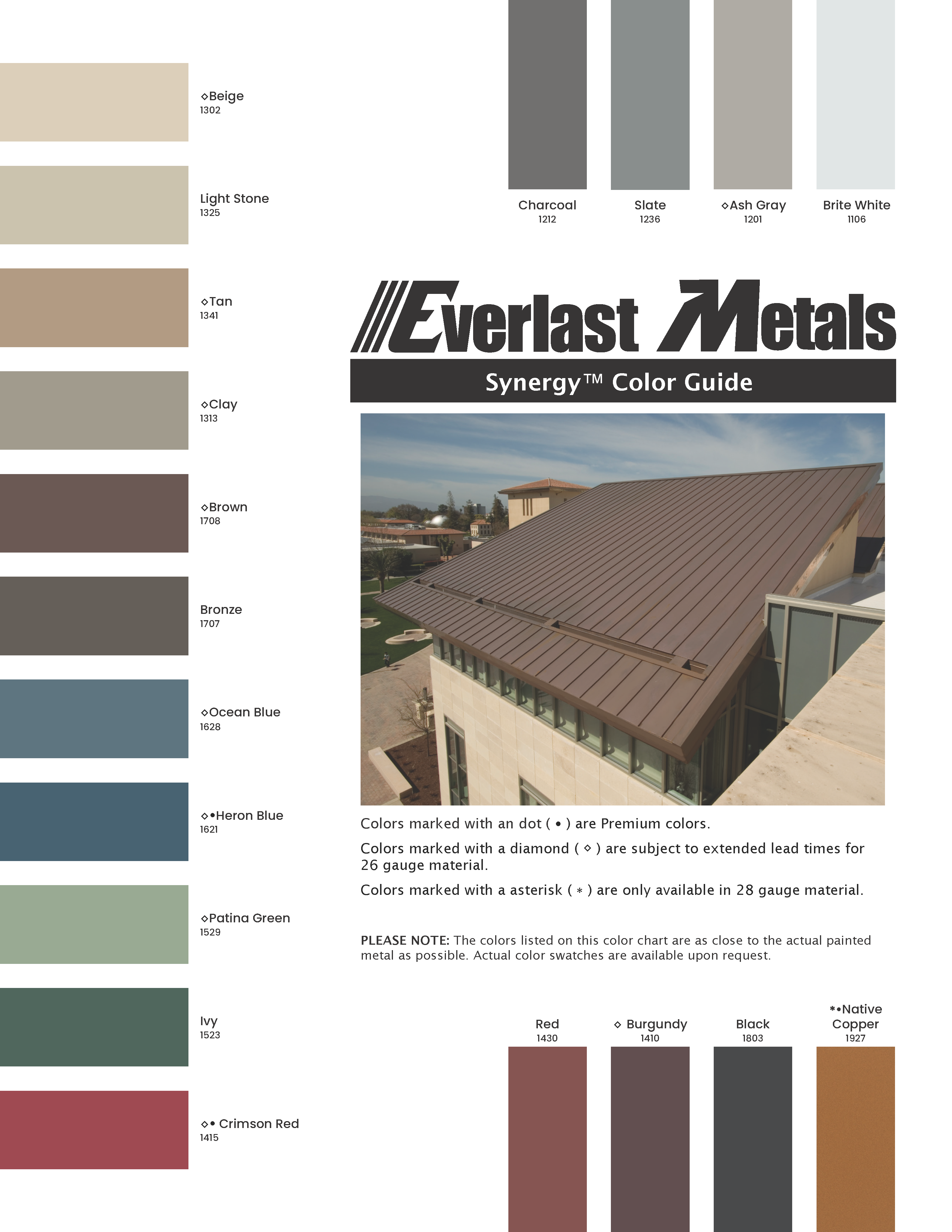 SYNERGY Color Chart